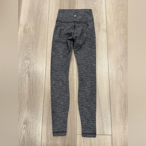 Lululemon 28” Wunder Under HR Tight LW5AXCS Black Gray Tweed Size 4 - Picture 5 of 7